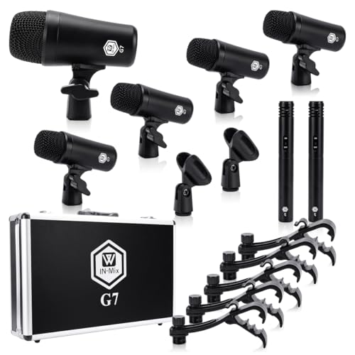 Amazon.co.jp: INMix G7 7ピース 有線ダイナミックドラムマイクキット